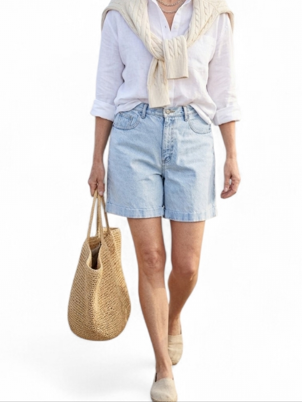 Vintage Gitano High Waisted Denim Shorts Light Wash Mom Jean Shorts